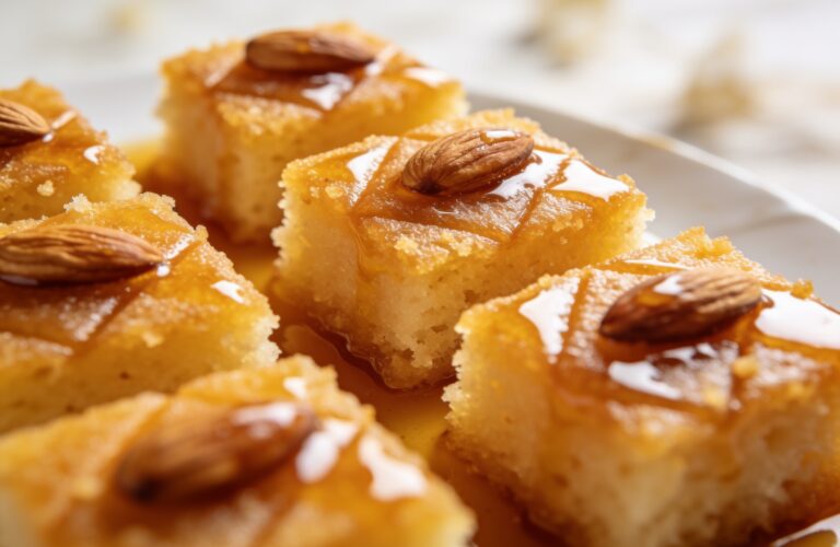Basbousa Recipe: Egyptian Semolina Cake in Sugar Syrup