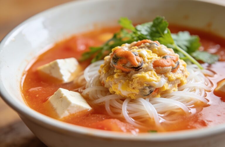 Bun Rieu Recipe: Vietnamese Crab and Tomato Noodle Soup
