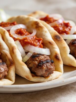 Ćevapi Recipe: Balkan Grilled Minced Meat Sausages with Flatbread