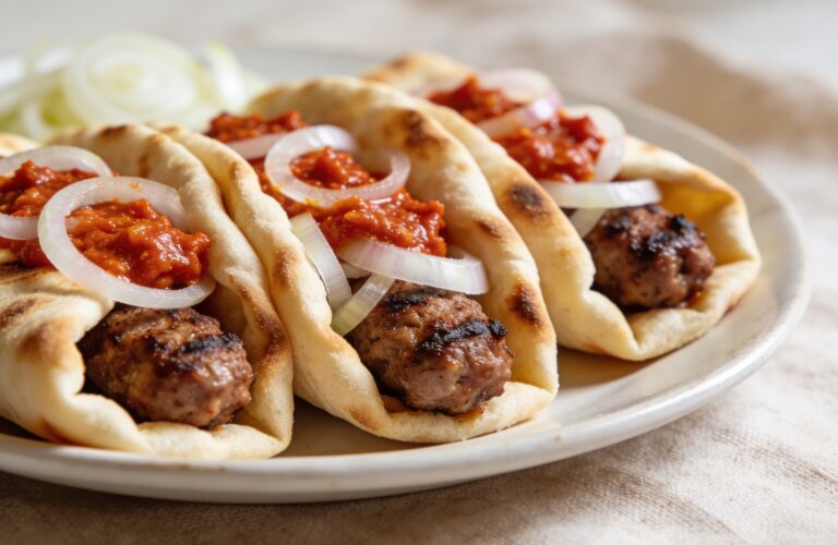 Ćevapi Recipe: Balkan Grilled Minced Meat Sausages with Flatbread
