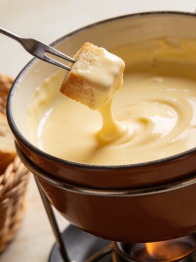 Cheese Fondue Recipe: Melted Swiss Cheese with Bread