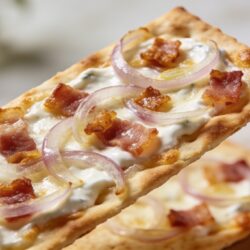 Flammkuchen Recipe: Alsatian Crispy Bacon & Onion Tart