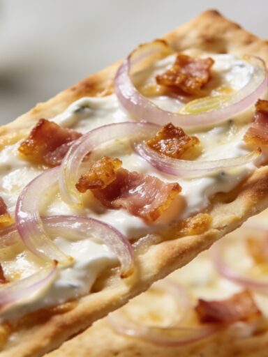 Flammkuchen Recipe: Alsatian Crispy Bacon & Onion Tart
