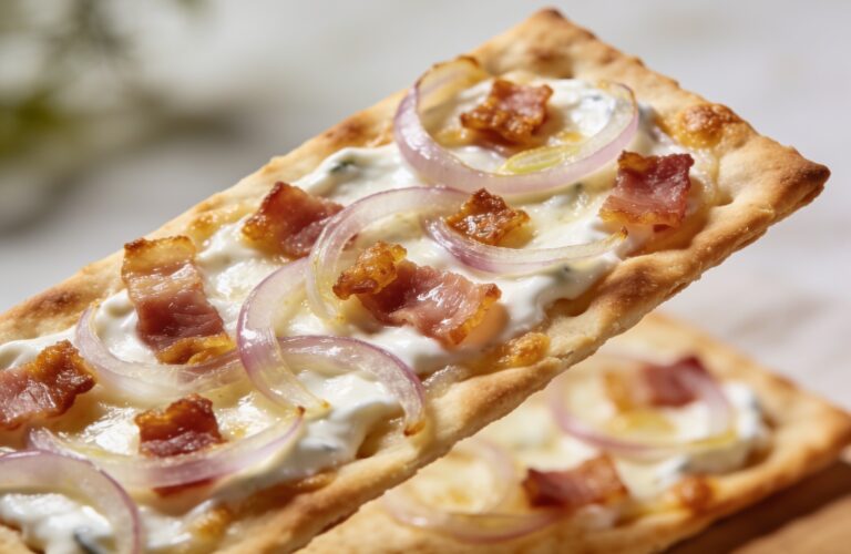 Flammkuchen Recipe: Alsatian Crispy Bacon & Onion Tart