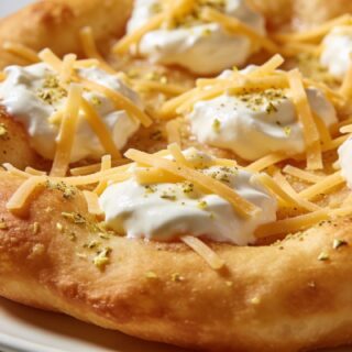Lángos Recipe: Hungarian Fried Flatbread with Garlic and Sour Cream