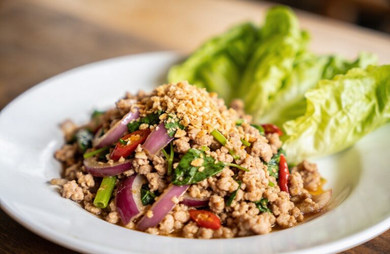 Larb Gai Recipe: Thai Minced Chicken Salad with Herbs and Lime