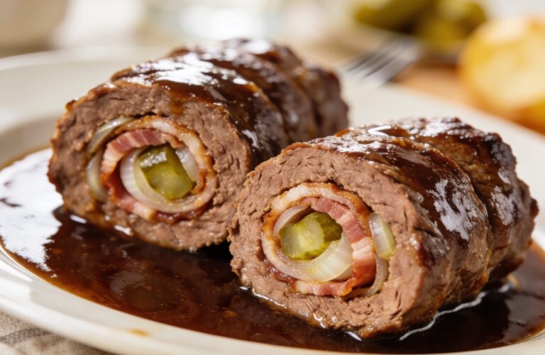 Rouladen Recipe: German Beef Rolls with Bacon & Pickle
