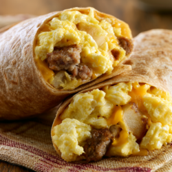 Breakfast Burrito Recipe: Loaded Eggs, Sausage & Cheese