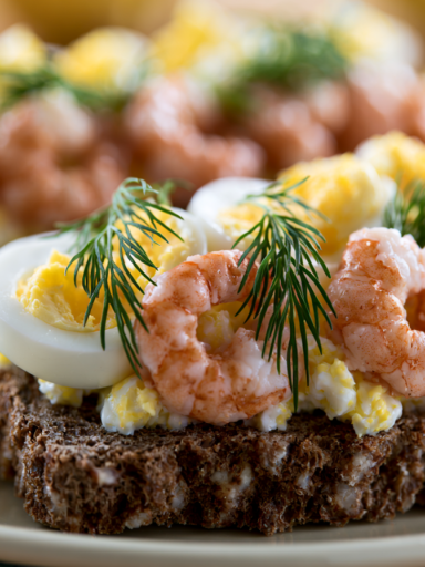 Smørrebrød Recipe: Danish Open-Faced Rye Sandwiches with Gravlax and Shrimp