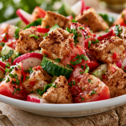 Fattoush Recipe: Lebanese Salad With Crispy Pita & Tangy Dressing