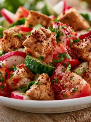 Fattoush Recipe: Lebanese Salad With Crispy Pita & Tangy Dressing
