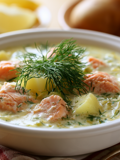 Finnish Salmon Soup Recipe: Lohikeitto with Potatoes and Dill