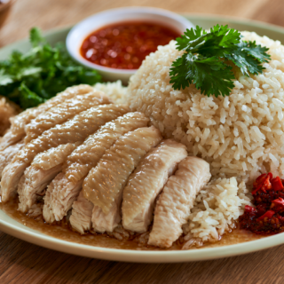 Hainanese Chicken Rice Recipe: Poached Chicken with Fragrant Rice