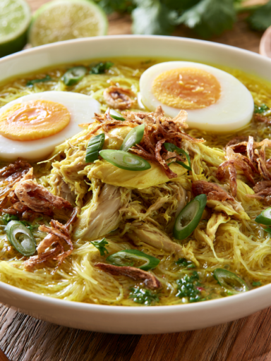 Soto Ayam Recipe: Indonesian Turmeric Chicken Noodle Soup