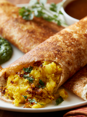 Masala Dosa Recipe: Crispy Fermented Crepe with Spiced Potato Filling
