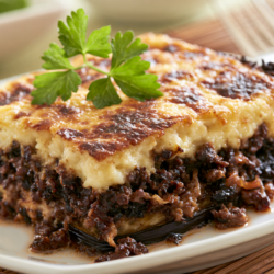 Moussaka Recipe: Greek Baked Eggplant & Beef with Béchamel