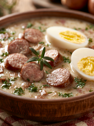Zurek Recipe: Polish Sour Rye Soup with Sausage and Egg