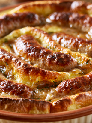 Toad in the Hole Recipe: British Sausages in Yorkshire Pudding