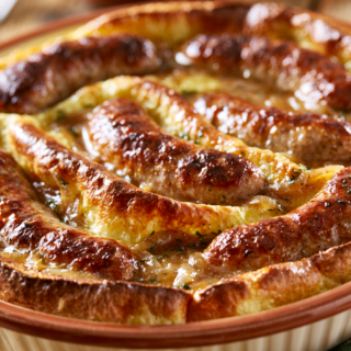 Toad in the Hole Recipe: British Sausages in Yorkshire Pudding